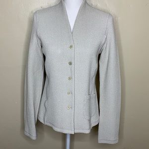 EILEEN FISHER Button Front V-Neck Waffle Knit Stretchy Cardigan #J075BM XS